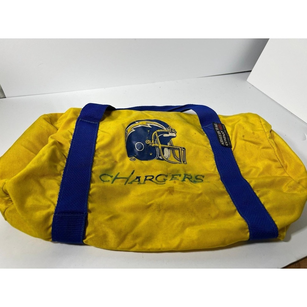 vtg 70s 80s san diego chargers canvas gym bag sd la‎ lighting bolt helmet nfl